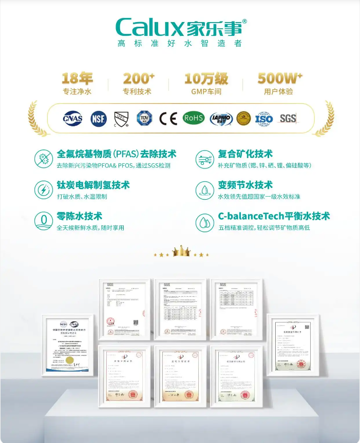 家乐事净水器荣誉